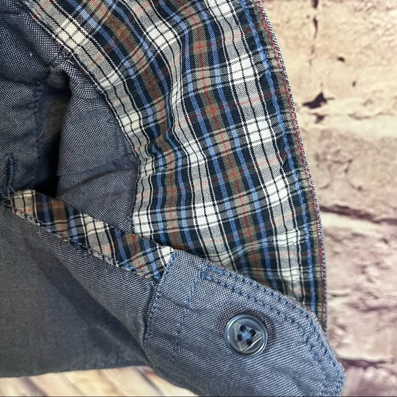 Guess Logan Blue Button Front Contrast Cuffs Shirt - Picture 7 of 13